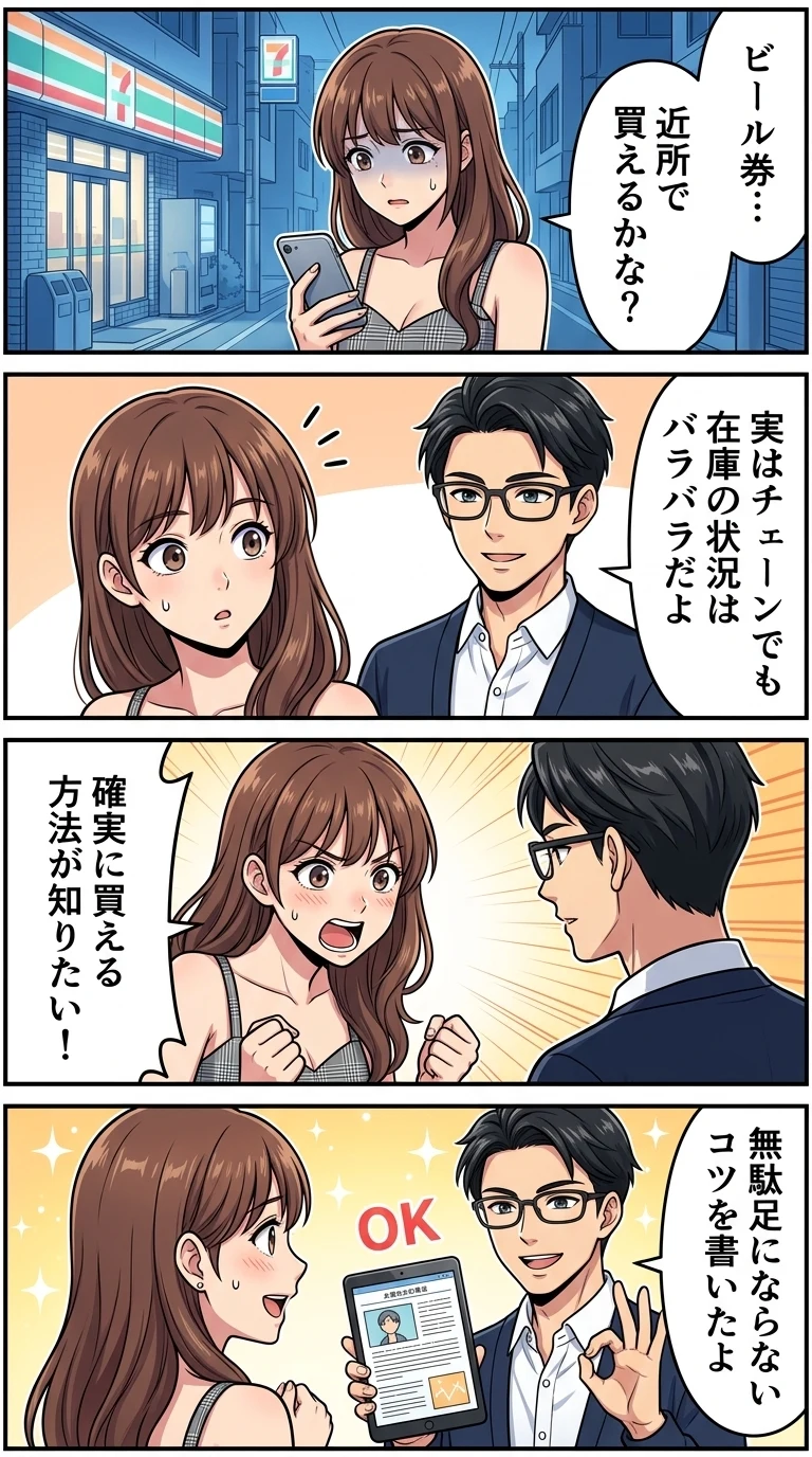 ビール券 どこで買える コンビニ
