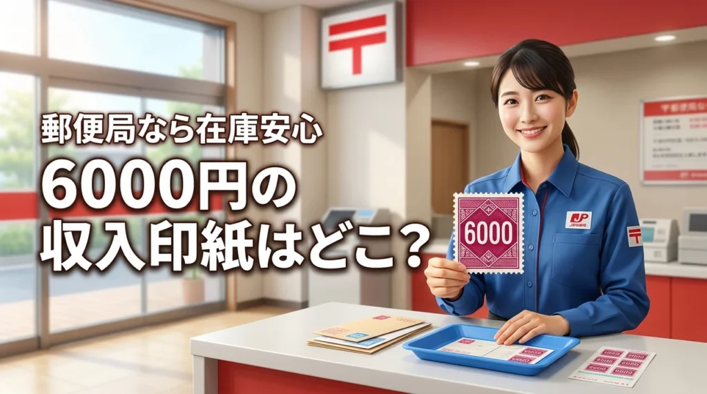 【結論】6000円の収入印紙はどこで買える？郵便局なら在庫切れの心配なし！