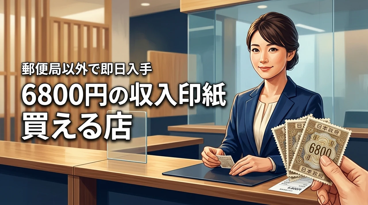 6800円の収入印紙はどこで買える?郵便局以外で即日入手できる場所と注意点