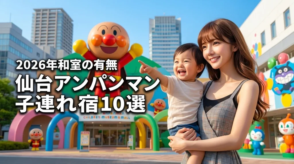仙台アンパンマンミュージアム近くの子連れおすすめホテル10選！和室の有無も比較（記事のアイキャッチ画像）