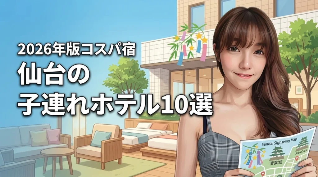 仙台で子連れに人気のホテル10選！安いのにコスパ最高な宿を厳選比較して紹介（記事のアイキャッチ画像）