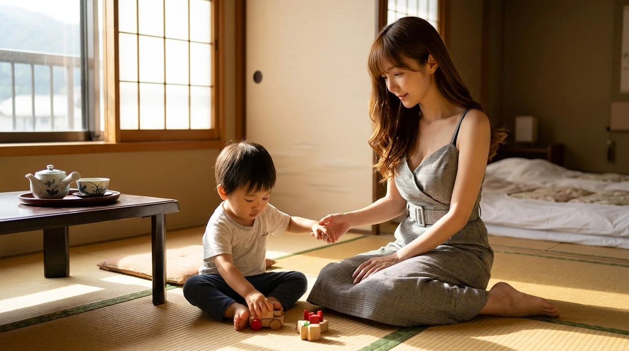 仙台の和室ホテルを子連れで利用するメリット5つをイメージした写真風の画像