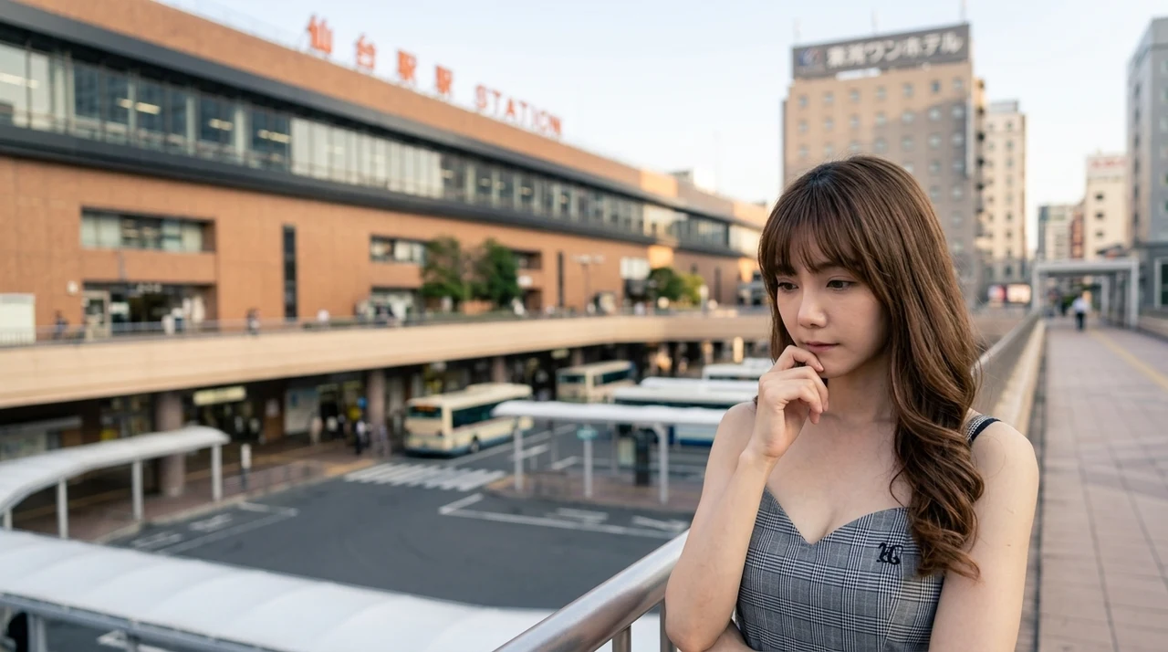 仙台駅周辺のホテル選びで失敗しないためのポイントをイメージした写真風の画像
