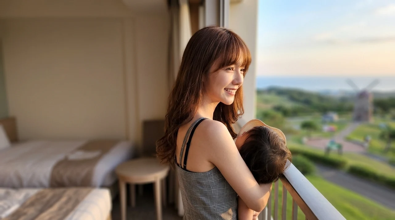 ソレイユの丘周辺ホテルに子連れ宿泊するメリット5選をイメージした写真風の画像