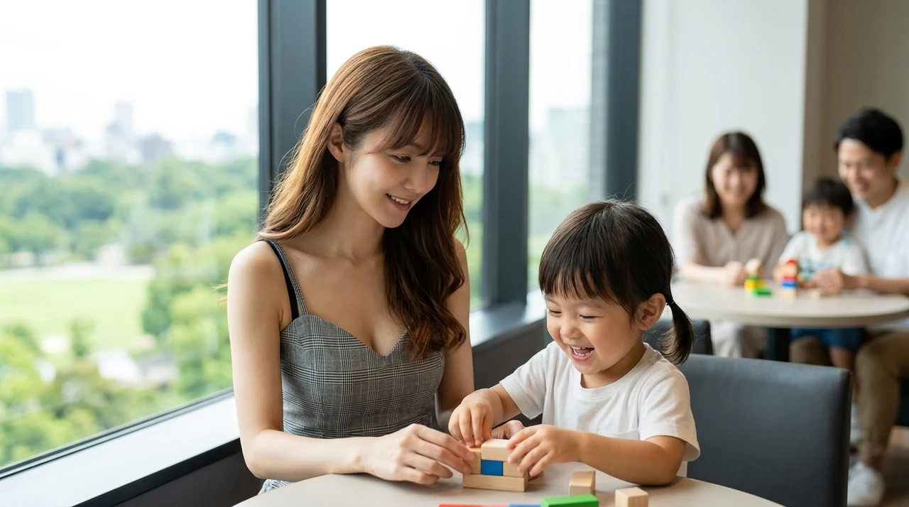 ソラノホテルに子連れで泊まる5つのメリットをイメージした写真風の画像